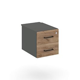 Стайл Проджект Тумба с 2 ящ. SN.TP-031 Антрацит/Дуб Табак/Черный Ручки 343*453*356 - Фото предпросмотра