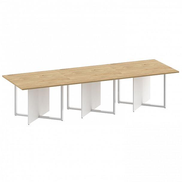 Стол переговорный "Shift" SK.SP-KV-110-3 тиквуд светлый/белый бриллиант - Вид 1