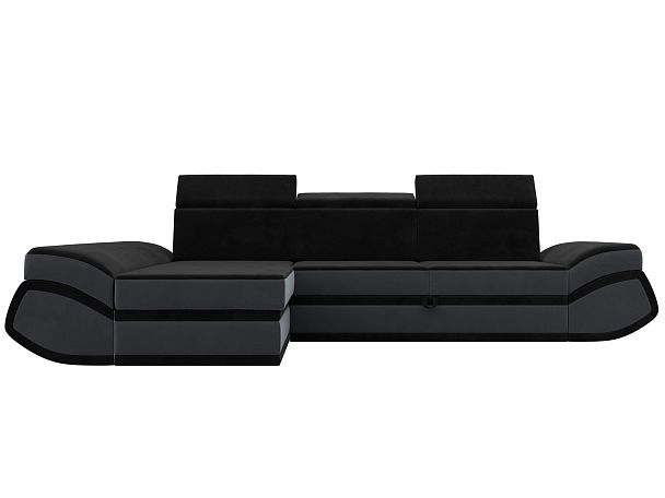Диван угловой Лига-032 левый угол Велюр черный - Вид 2