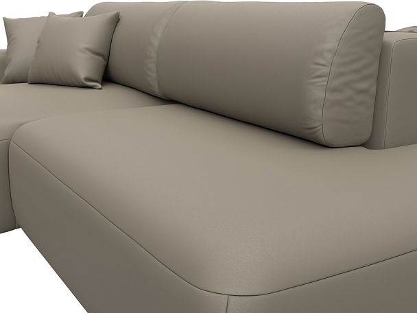 Диван угловой Лига-036 НПБ Модерн левый угол Экокожа бежевый - Вид 4