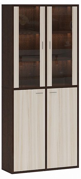 Шкаф-витрина Домино СУ(ш2в2)+2ФС+2ФГ Венге/Карамель - Вид 1