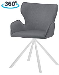 Стул на металлокаркасе поворотный Тантос Серый / белый - Фото предпросмотра