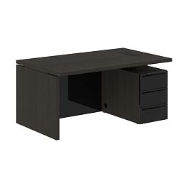 Стол письменный СП-064-25-24(R) Дуб Мореный/Черный глянец 1600х900х750 KANON - Фото предпросмотра