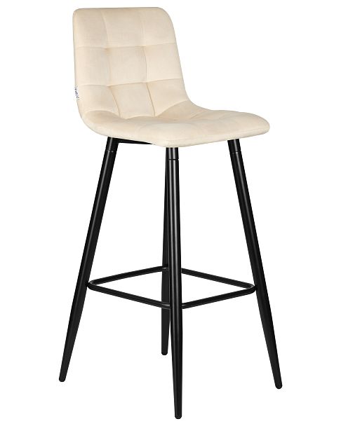 Стул барный DOBRIN NICOLE (черные матовые ножки, кремовый велюр (108-113)) - Вид 2