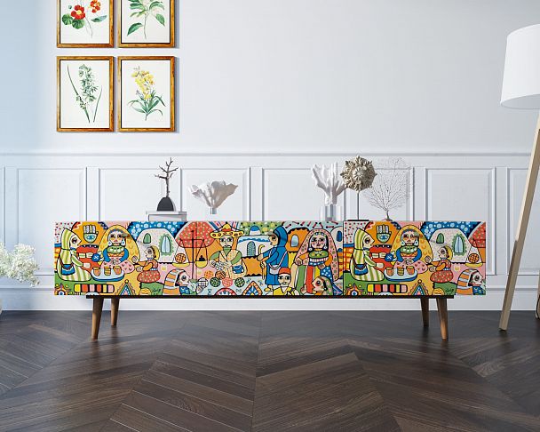 Комод "Berber" с ящиками низкий под TV принт 1 - Вид 6