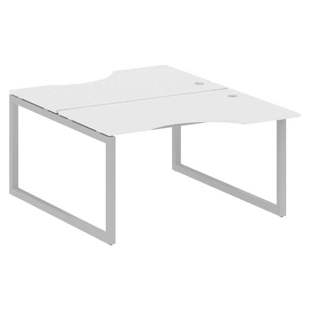 Metal System Quattro Р. ст. криволинейная на О-образном м/к 50БО.РАС-СА-2.2 Белый/Серый металл 1400*1835*750 - Вид 1