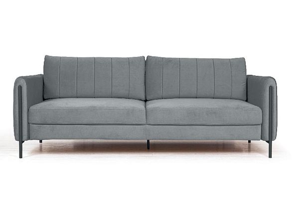 Barcelona диван-кровать трехместный прямой, велюр серый - Вид 2