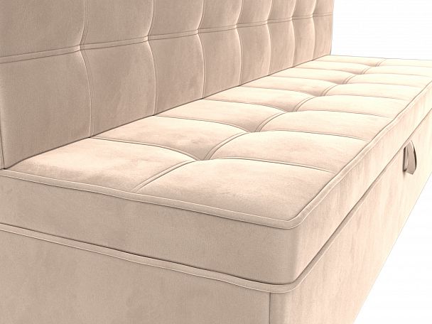 Кухонный диван Техас (полностью велюр бежевый) - Вид 4