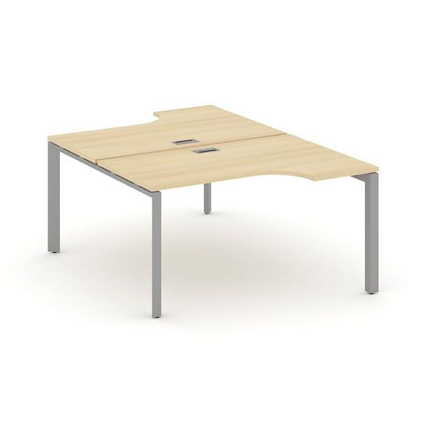 Style Project Next Рабочая станция эргономичная SN-59P.DRPA-021 Акация Лорка/Металл Серый/Серебро Заглушка 1380*1632/1992*750 - Вид 1