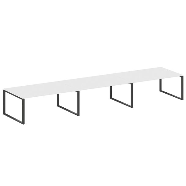 Metal System Перег. стол (3 столешницы) на О-оразном м/к БО.ПРГ-3.5 Белый/Антрацит металл 5400*1235*750 - Вид 1