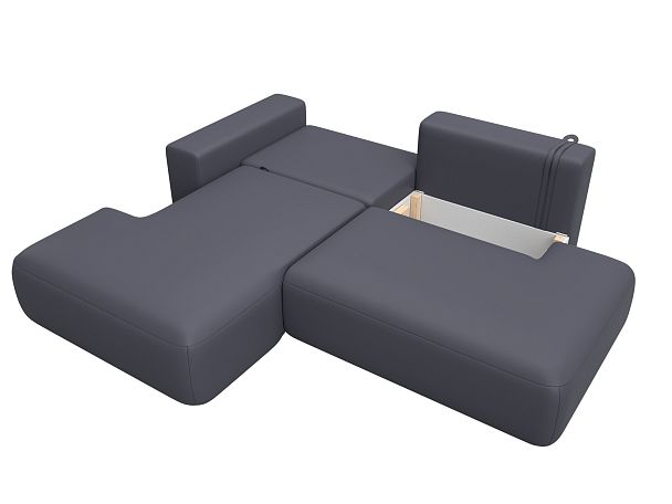 Диван угловой Лига-036 НПБ Модерн левый угол Экокожа серый - Вид 8
