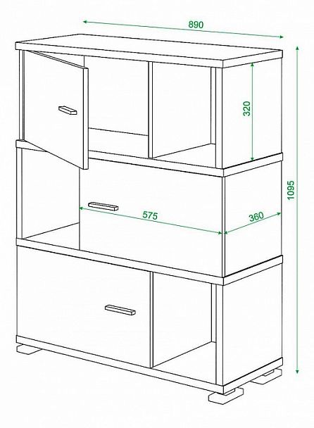 Тумба комбинированная Домино СБ-30/3 Венге/Карамель - Вид 3