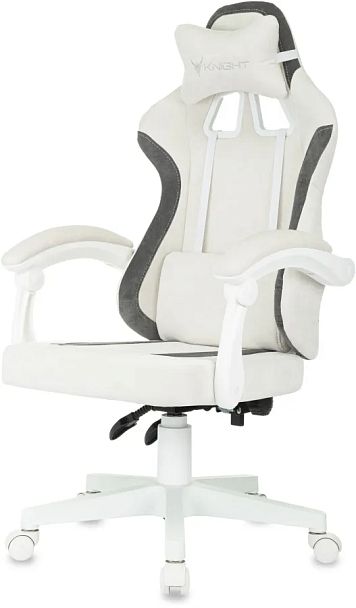 Кресло игровое Knight Wolf WH молочный/серый крестов. пластик пластик белый - Вид 2