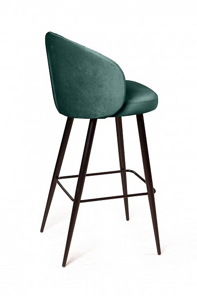 Стул барный Mont Blanc, бархат изумрудный 87 / черный конус - Вид 4