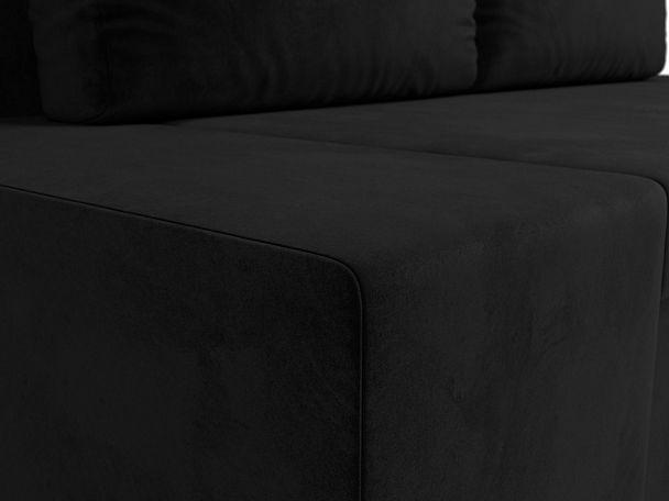 Диван прямой Сан Марко (полностью велюр черный) - Вид 4