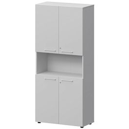Шкаф высокий полузакрытый СМШ58.2.28F(Б) Белый 792x380x1990 Кортез - Фото предпросмотра