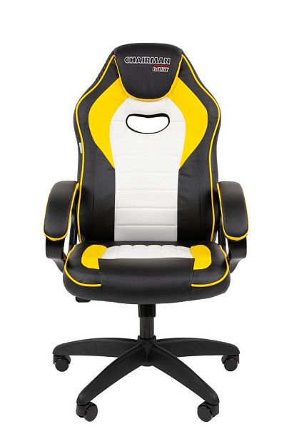Кресло Chairman game 16 Россия экокожа черный/желтый/белый - Вид 2