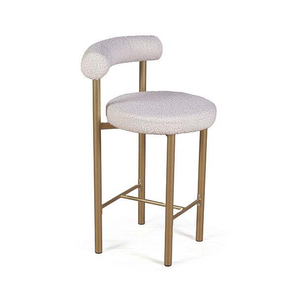Стул полубарный Biggi, букле Turin ivory / опоры золото - Вид 4
