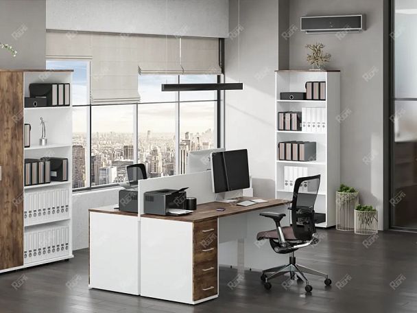 TANDEM RTD051-73U-SH Шкаф закрытый ун-й 730х380х1208 Таксония шоколадная/Белый - Вид 3