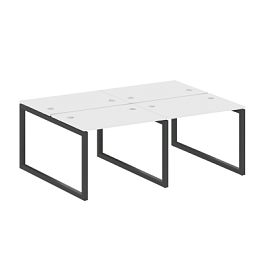 Metal System Quattro Р. ст. на 4 раб. места на О-образном м/к 50БО.СМ-4.1 Белый/Антрацит металл 2000*1475*750 - Фото предпросмотра