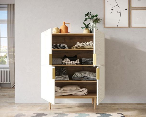Большой комод с четырьмя дверками Line LN03/GR1/beige - Вид 2