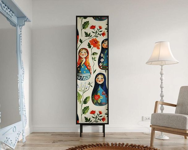 Шкаф c одной дверкой Emerson Матрешки арт EM101/Art04 - Вид 4