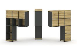 Concept Надставка высокая CN.ONV-003 Дуб Винченцо/Антрацит/Металл Антрацит 1099*350*1486 - Фото предпросмотра