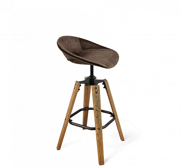 Стул барный Sheffilton SHT-ST19-SF1/S93 корич.трюфель/браш коричневый/черн.муар - Вид 2