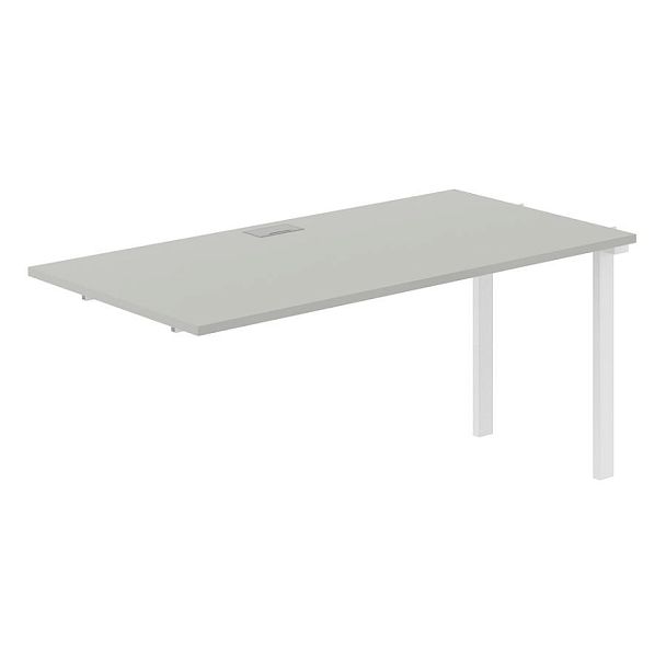 Секция рабочей станции s-b-s 1600х800х750 / профиль: 59х59 белый; столешница: серый бархат Призма / Prizma - Вид 1