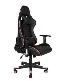 Кресло офисное / Lotus GTO / черная экокожа фиолетовая окантовка/ пластиковая крестовина - Фото предпросмотра