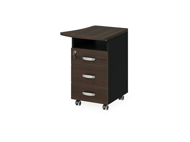 БЕРЛИН / BERLIN Тумба приставная правая 570х600х740 Венге/Черный - Вид 1