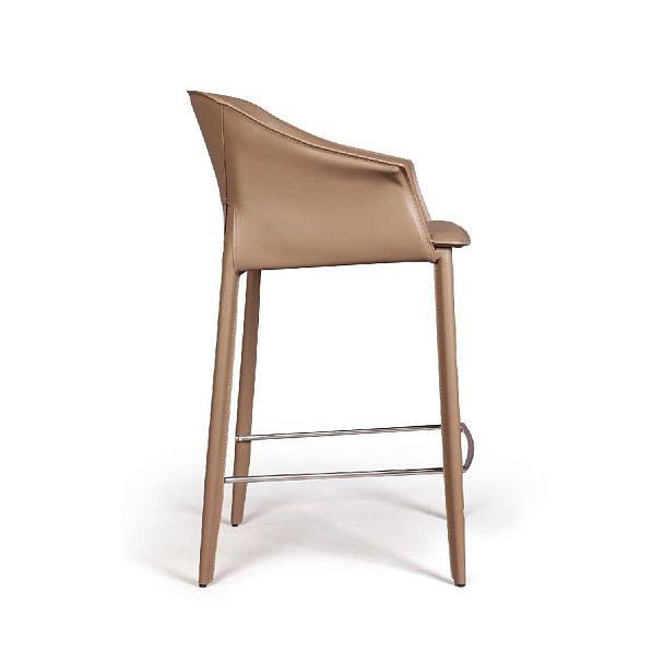 Стул полубарный GIO, кожа хаки-тауп - Вид 7