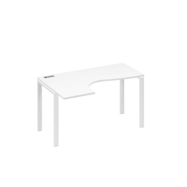 Стол эргономичный левый "Классика" на металлокаркасе UNO A4 А4 Б1 033 БП белый премиум / металлокаркас белый - Вид 1