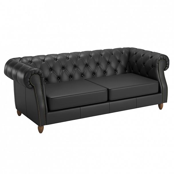 Диван трехместный Tudor 240x105x80 чёрный - Вид 1