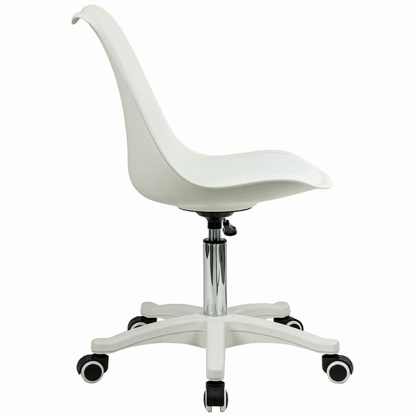 Кресло стул BRABIX "Eames MG-310 PL", пластик белый, экокожа белая, 532926 - Вид 4