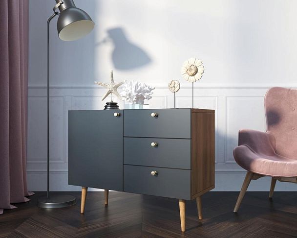 Комод Berber три ящика и дверка 33 принт арт BB34/Print_33 - Вид 3