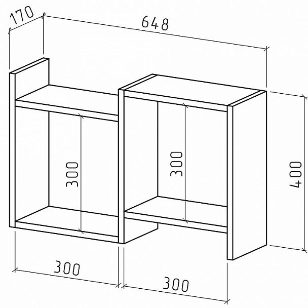 Полка навесная Лайт-31 - Вид 2