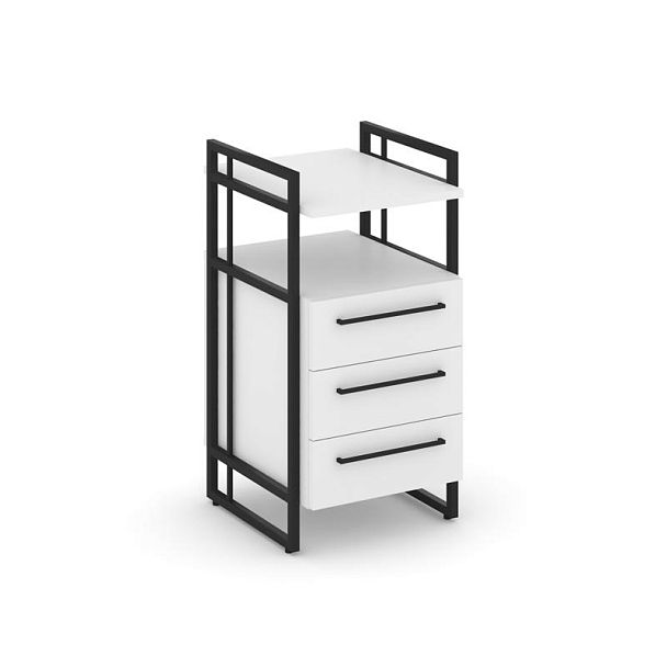 Rift Direct Тумба приставная RF.TPRR-001 Белый Бриллиант/Металл Черный 424*500*821 - Вид 1