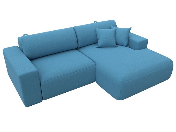 Диван угловой Лига-036 НПБ Классик правый угол Рогожка голубой - Вид 5