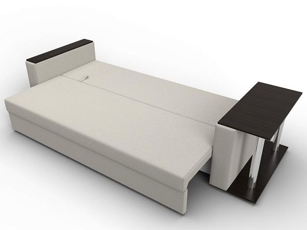 Диван прямой Атланта Лайт со столом справа Рогожка бежевый - Вид 8