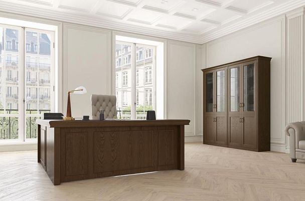 Шкаф для документов высокий со стеклянными дверями Perseo ПС 331 ДМ дуб мелвилл - Вид 11