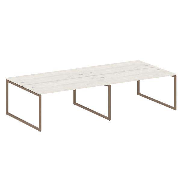 Metal System Quattro Р. ст. на 4 раб. места на О-образном м/к 40БО.СМ-4.4 Дуб наварра/Мокко металл 3200*1475*750 - Вид 1