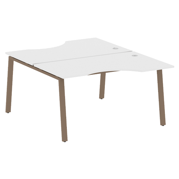 Metal System Р. ст. криволинейная на А-образном м/к БА.РАС-СА-2.2 Белый/Мокко металл 1400*1835*750 - Вид 1