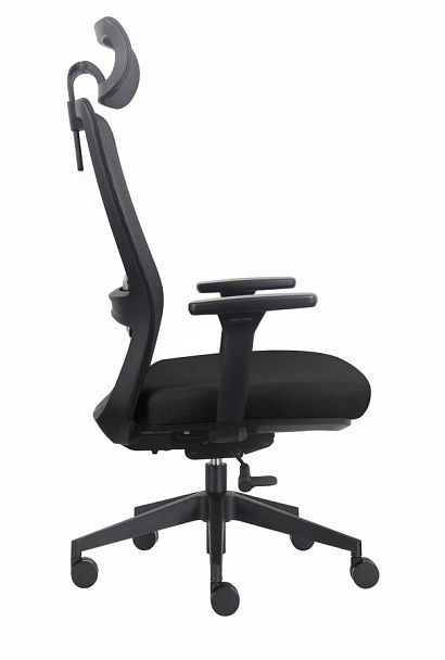 Кресло офисное / Cross / черная сетка/черная ткань/нейлоновая база - Вид 3