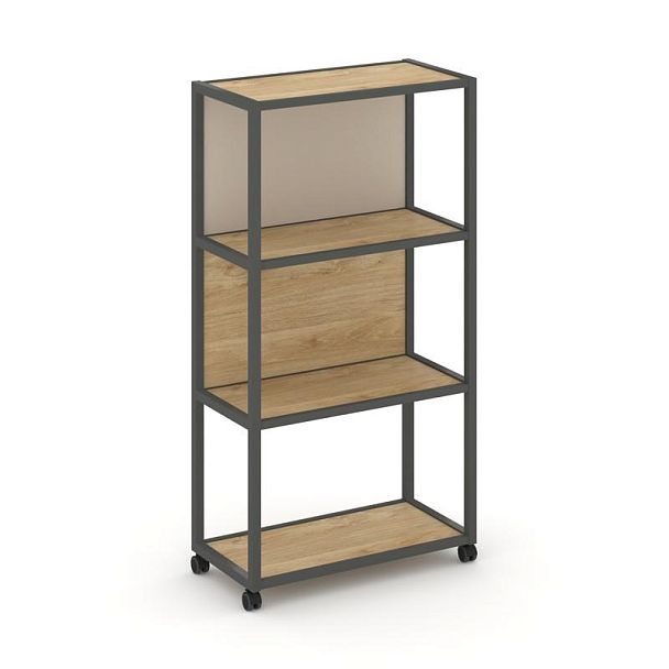 Shelf Mobile Стеллаж 4 уровня 1 секция VR.LT-STK-403.08 Тиквуд Светлый/Металл Антрацит/W-04 800*400*1523 - Вид 1