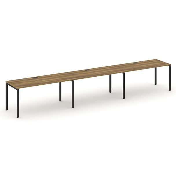 Concept Рабочая станция 3 места CN.ORS-008 Сандал Янтарный/Металл Черный 4740*720*750 - Вид 1