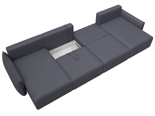 Диван П-образный Лига-051 НПБ Лонг Экокожа серый - Вид 8