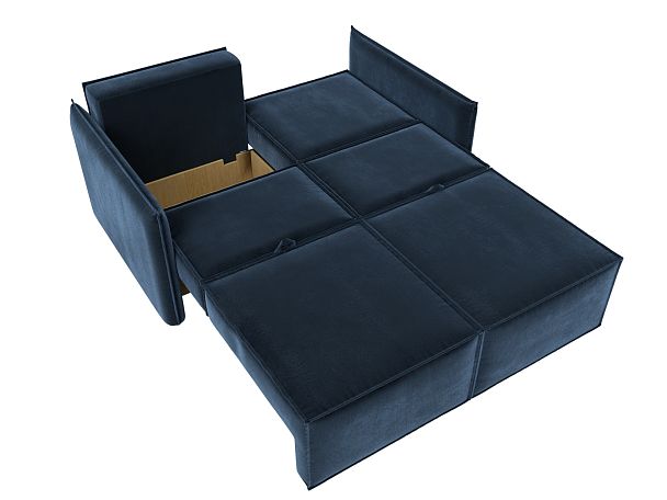 Диван прямой Либерти мини Велюр синий - Вид 9