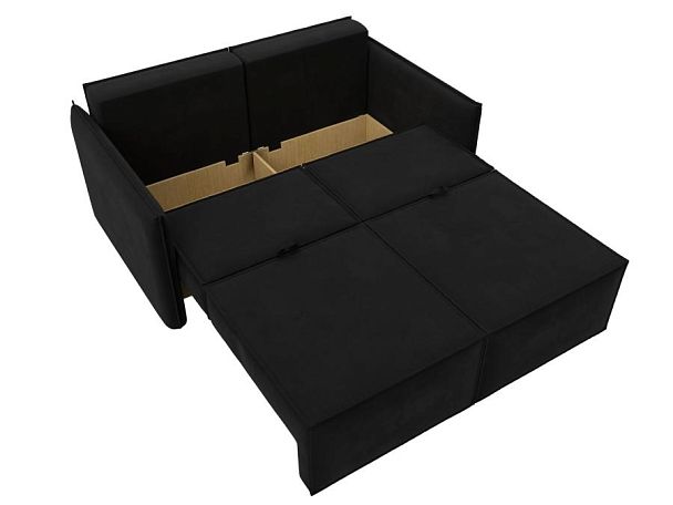 Диван прямой Либерти мини Микровельвет черный - Вид 8