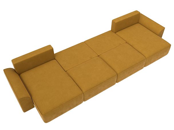 Диван п-образный Лига-048 НПБ лонг Велюр желтый - Вид 9